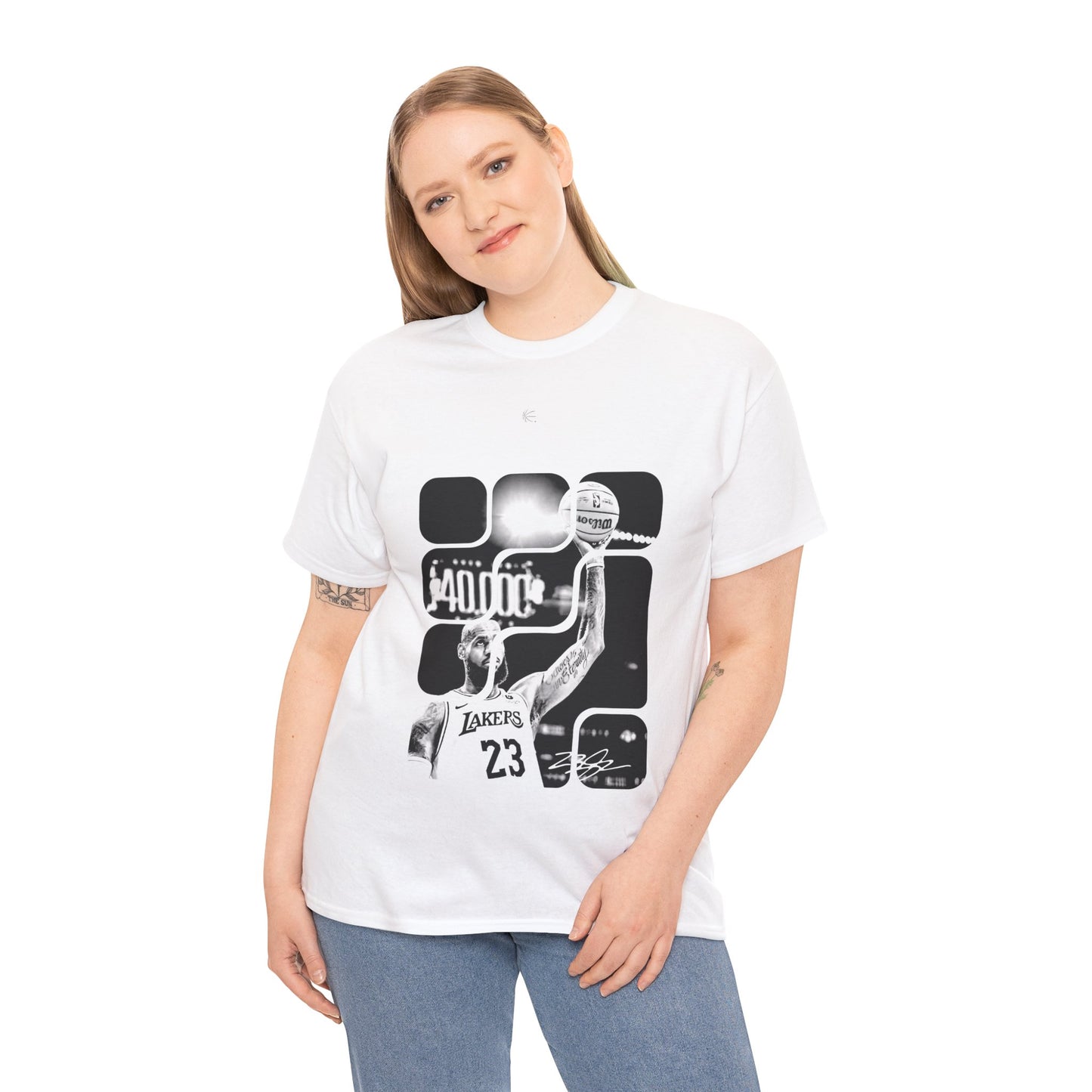 40 4THE KING SIGNATURE WHT/BLK TEE