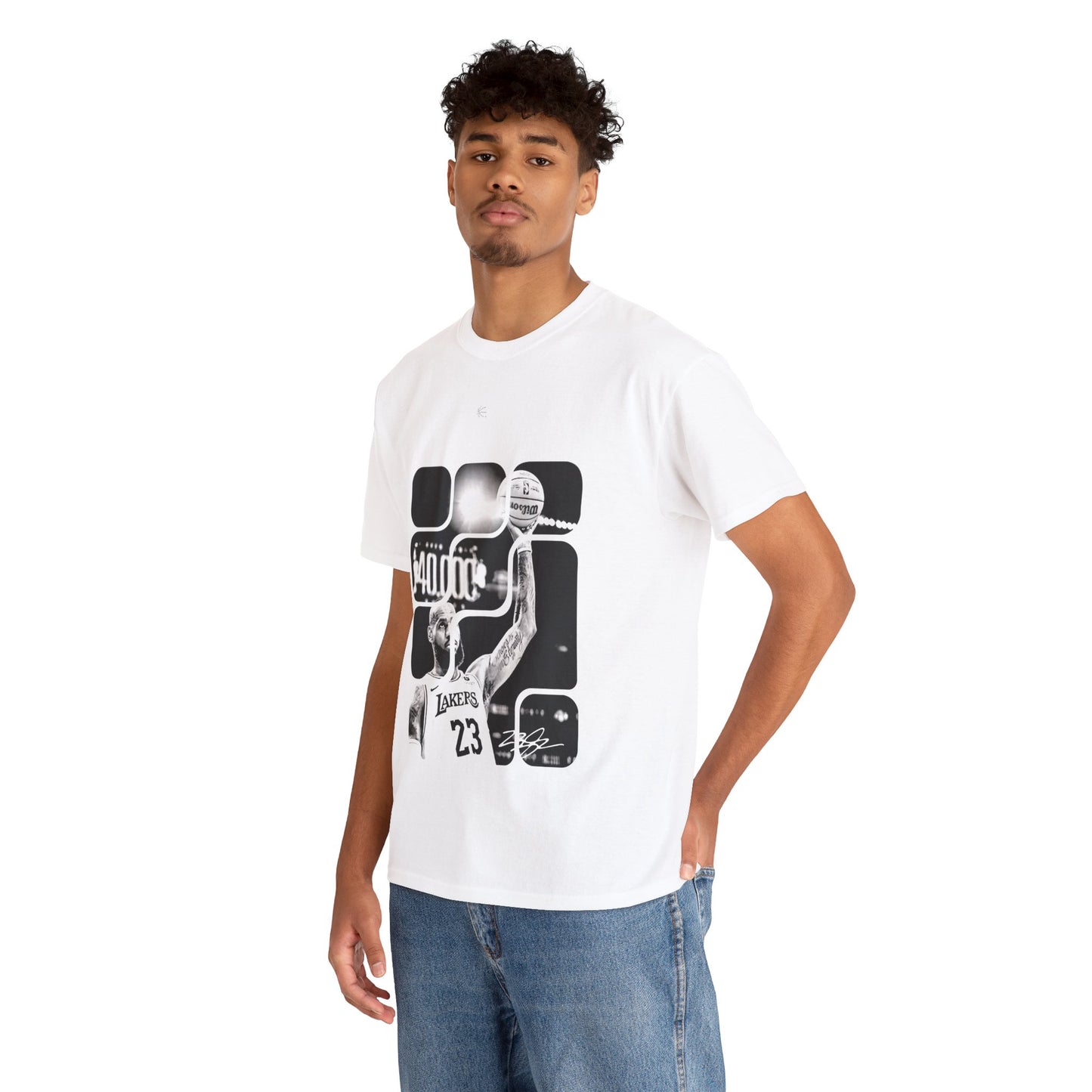 40 4THE KING SIGNATURE WHT/BLK TEE